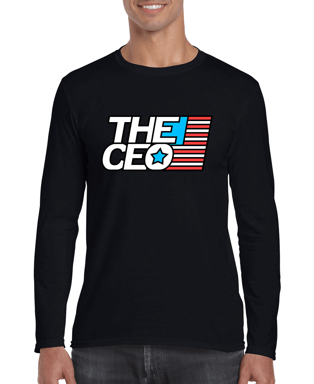 American Flag The CEO Men's Long Sleeve Shirt