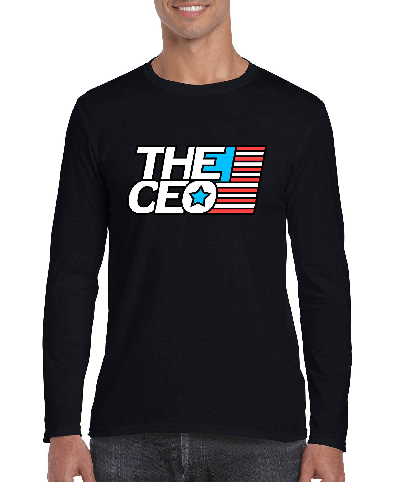 American Flag The CEO Men's Long Sleeve Shirt