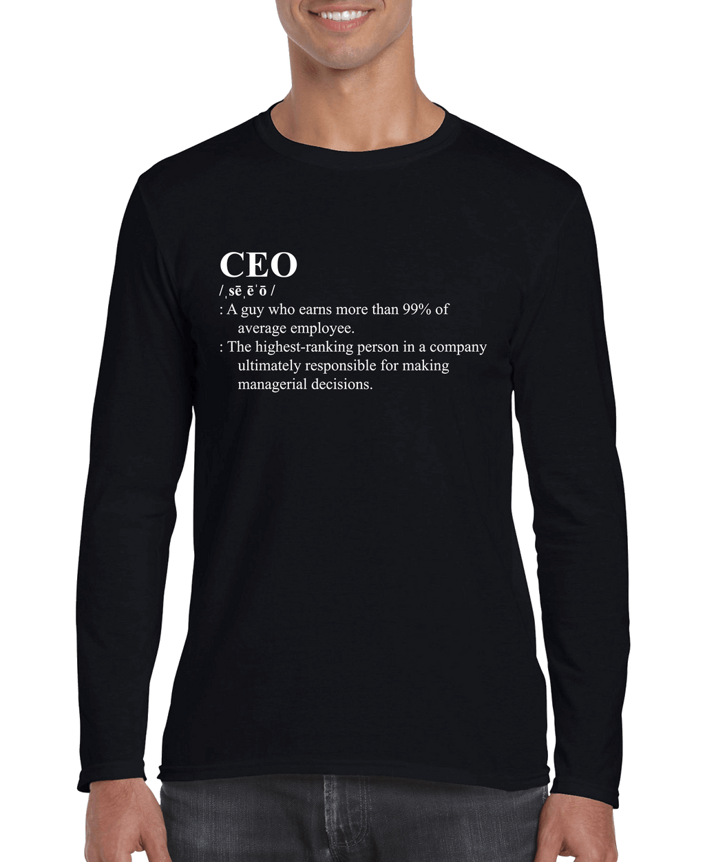 CEO Definition Men's Long Sleeve Shirt