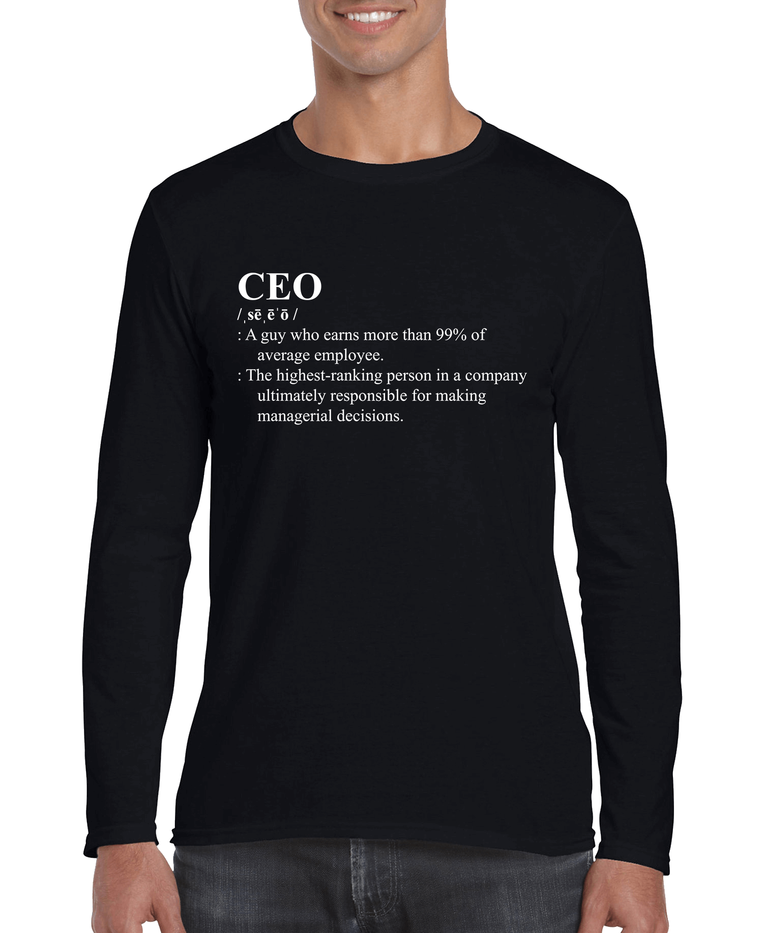 CEO Definition Men's Long Sleeve Shirt