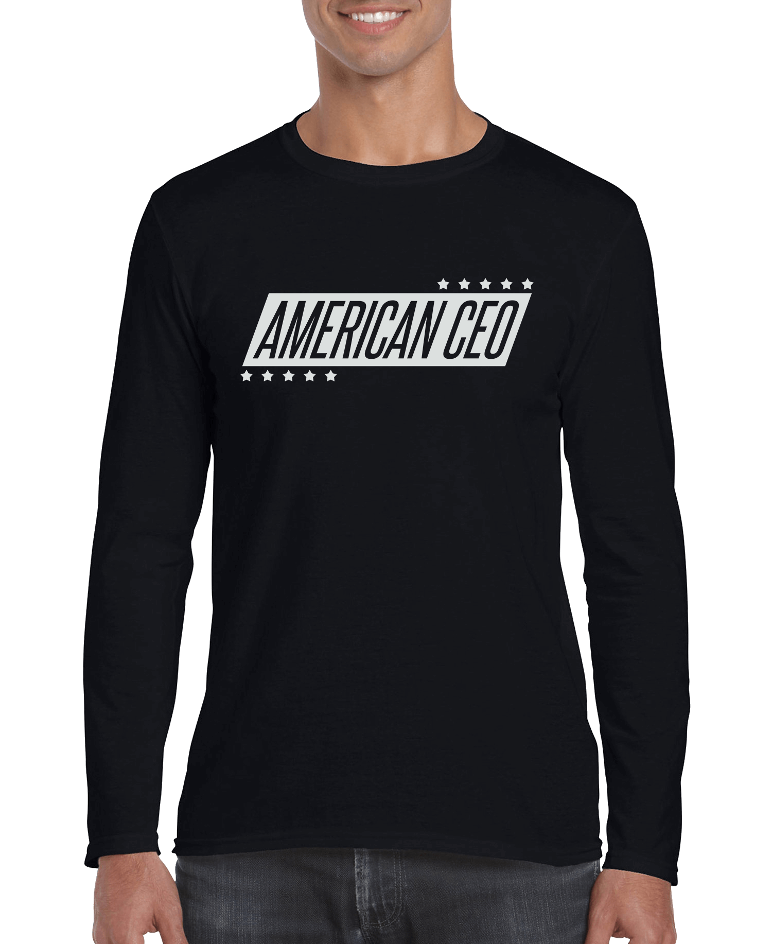 10 Stars American CEO Men's Long Sleeve Shirt