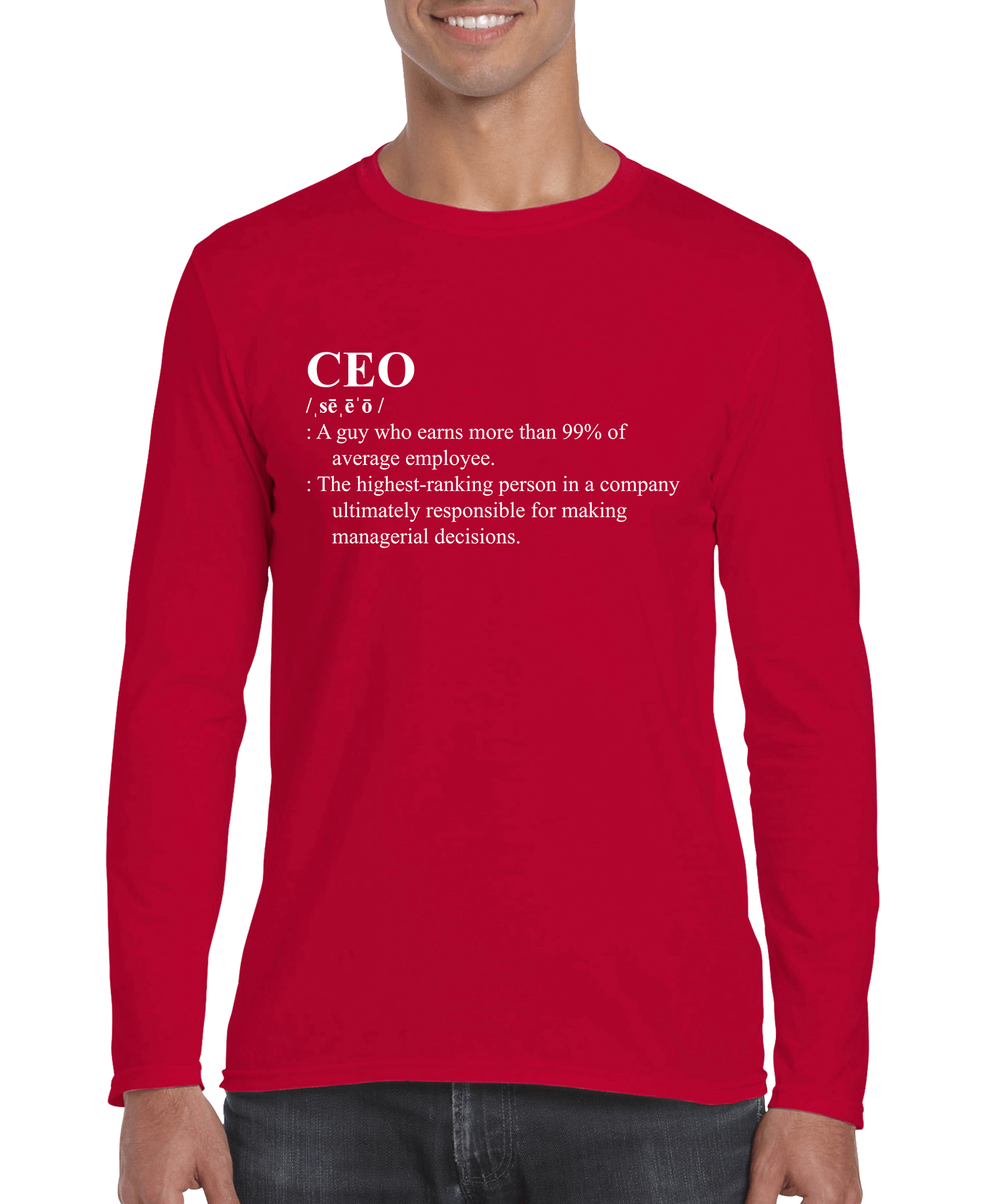 CEO Definition Men's Long Sleeve Shirt