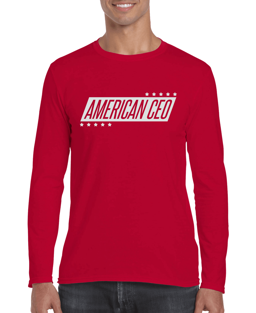 10 Stars American CEO Men's Long Sleeve Shirt
