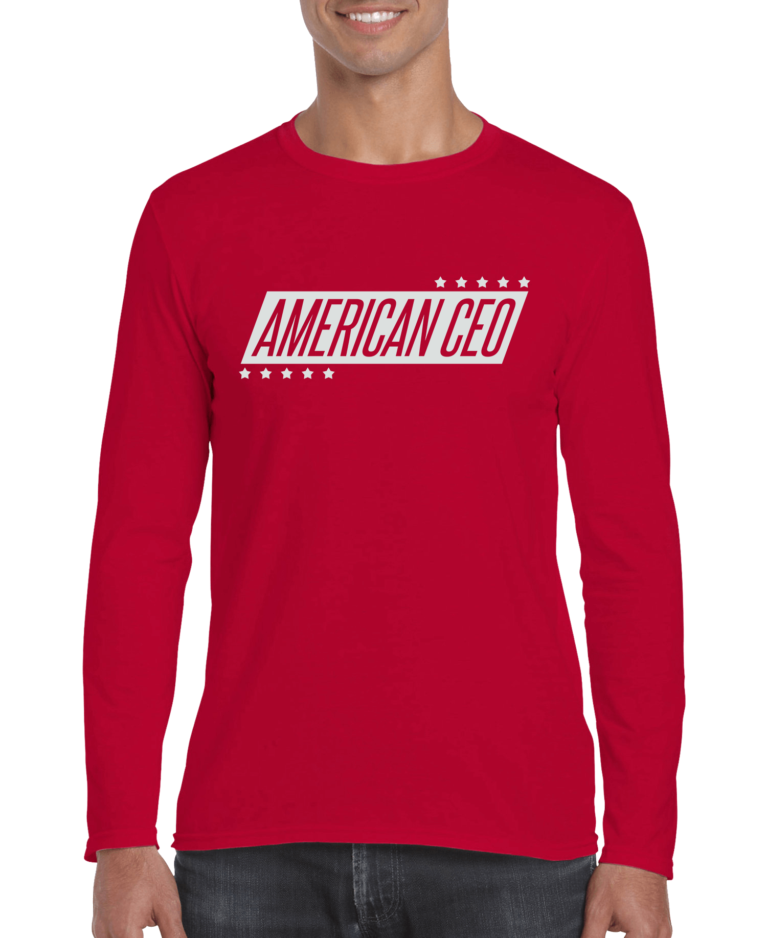 10 Stars American CEO Men's Long Sleeve Shirt