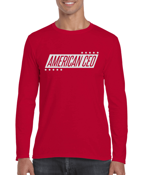 10 Stars American CEO Men's Long Sleeve Shirt