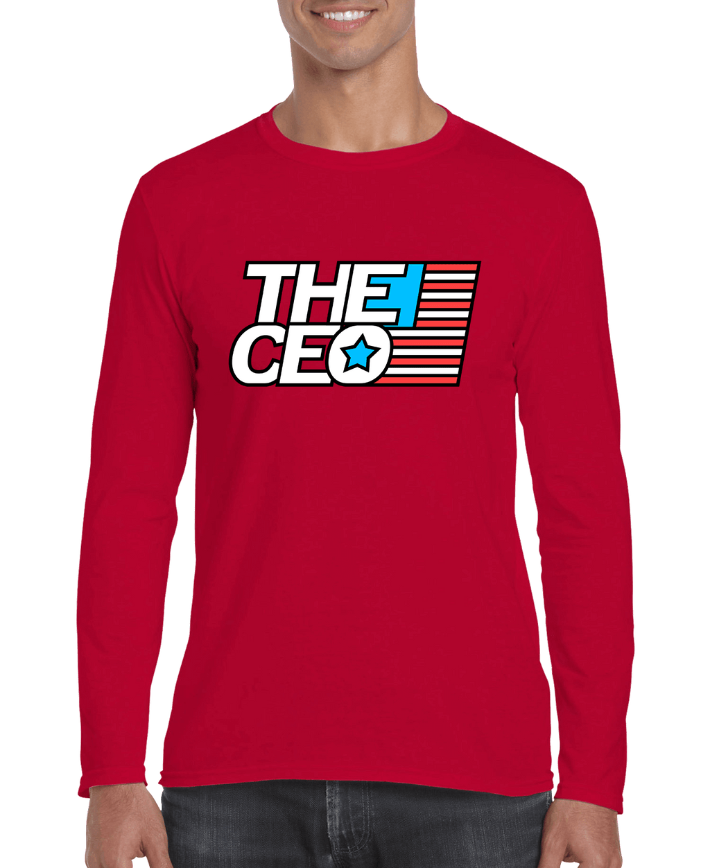 American Flag The CEO Men's Long Sleeve Shirt