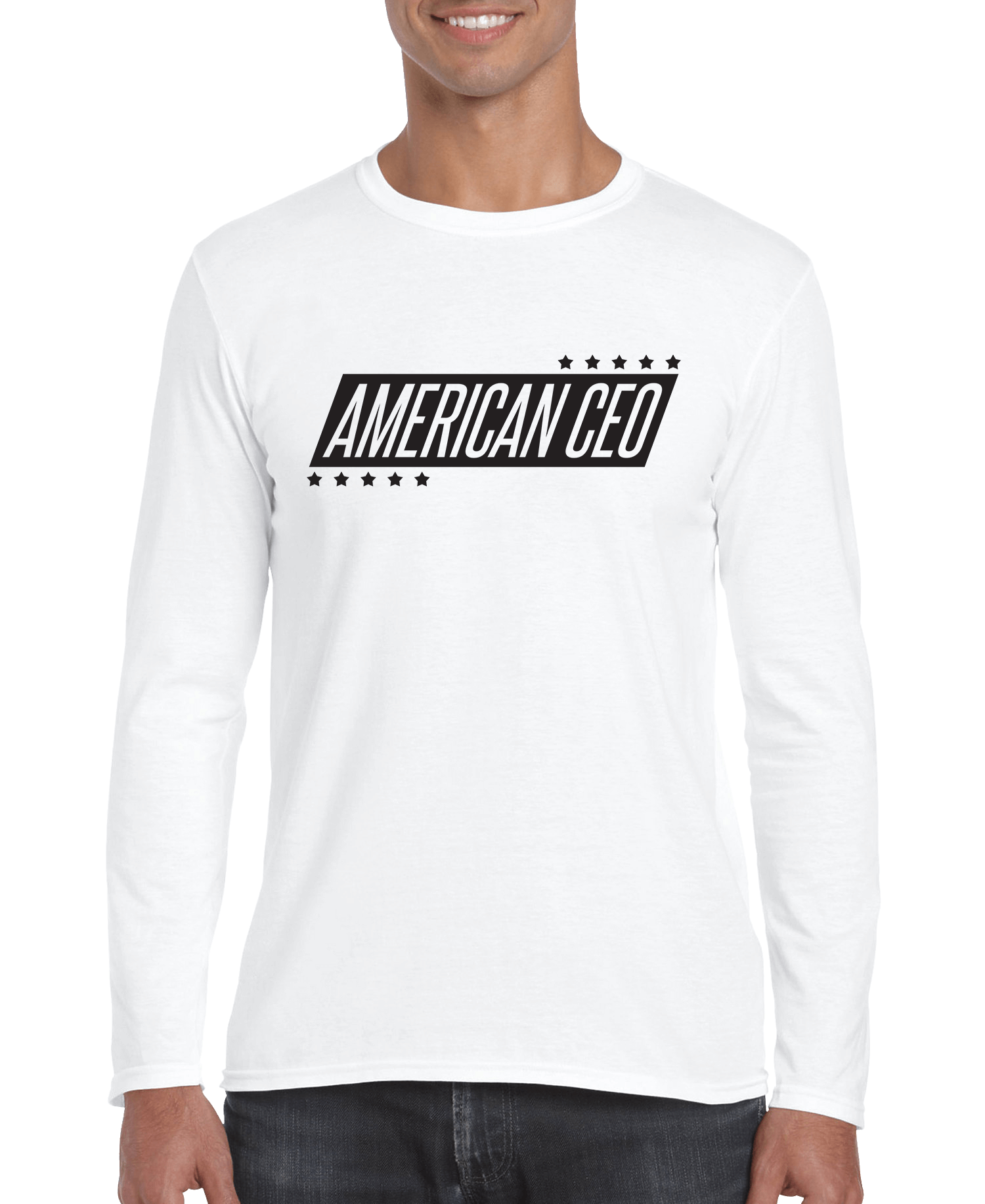 10 Stars American CEO Men's Long Sleeve Shirt